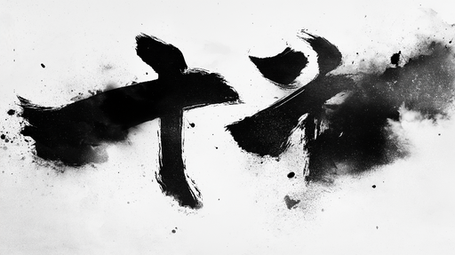 Papier peint calligraphie japonaise A l'encre de chine