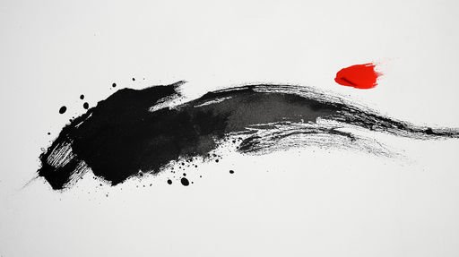 Papier peint calligraphie japonaise Touche de rouge