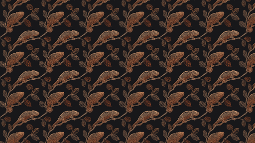 Papier peint caméléon Motif élégant de caméléons sur fond noir