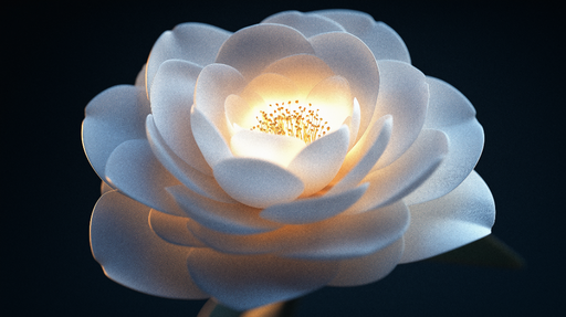 Papier peint camélia Lumiere au coeur de la fleur