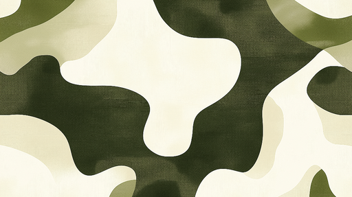 Papier peint camouflage Motif organique dans des teintes vertes et crème