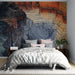 Papier peint canyon design abstrait inspiré des formations géologiques pour chambre moderne