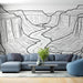 Papier peint paysage de canyon avec rivière sinueuse pour salon moderne