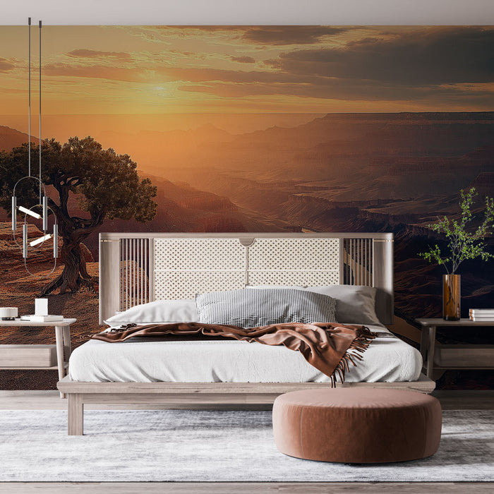Papier peint panoramique Grand Canyon au coucher de soleil pour chambre moderne