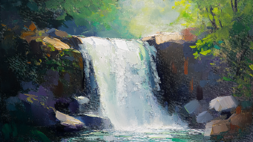 Papier peint cascade Cascade apaisante entourée de verdure luxuriante