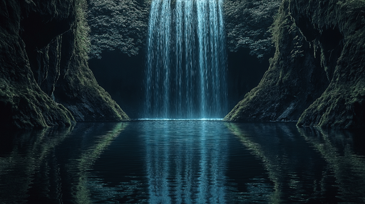 Papier peint cascade Cascade spectaculaire dans un cadre naturel apaisant