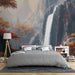 Papier peint cascade paysage automnal avec chute d'eau et montagnes pour chambre moderne