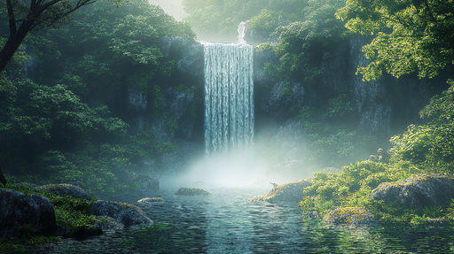 Papier peint cascade Scène apaisante d'une chute d'eau encadrée par la nature