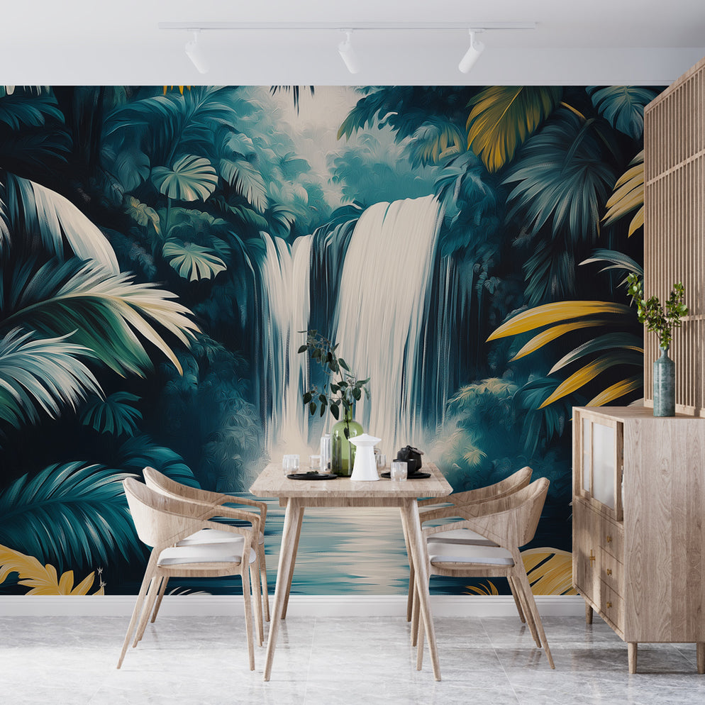 Papier peint cascade tropicale | Une scène apaisante de nature luxuria ...