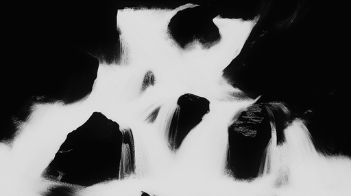 Papier peint cascade Une interprétation artistique des chutes d'eau en noir et blanc
