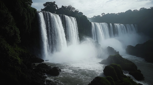 Papier peint cascade Une scène majestueuse de chutes d'eau dans la nature