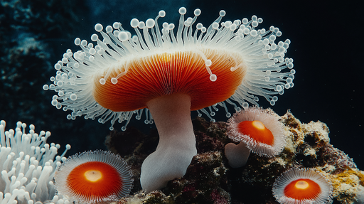Papier peint champignons marins Étonnants motifs de coraux colorés inspirés de la mer