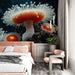 Papier peint marin avec motifs de champignons et coraux colorés pour chambre moderne