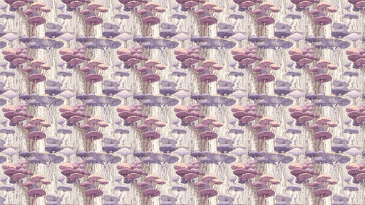 Papier peint champignons Motif de champignons délicats aux teintes pastel sur fond texturé