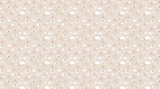 Papier peint château féerique Mignonnes petites tours de château sur fond pastel