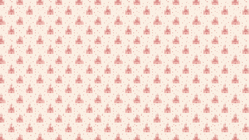 Papier peint château Motif romantique de châteaux roses sur fond clair