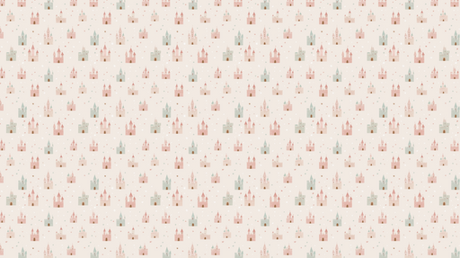 Papier peint châteaux Charmants châteaux pastel sur fond doux