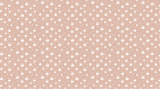 Papier peint châteaux Motif de châteaux et cœurs sur fond pastel