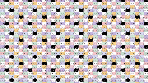 Papier peint chatons mignons Motif répétitif de chatons colorés et expressifs