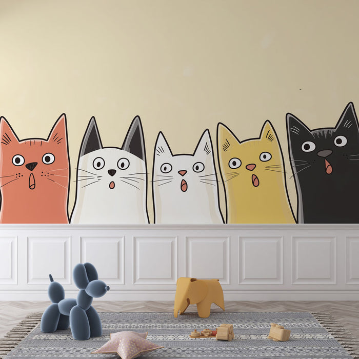 Papier peint chats amusants | Collection de chats aux expressions étonnées
