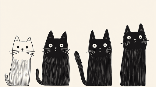 Papier peint chats Illustrations ludiques de chats dessinés à la main