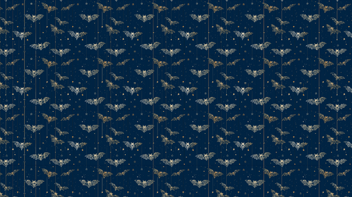 Papier peint chauves-souris Motifs de chauves-souris élégantes sur fond bleu nuit