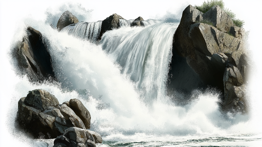 Papier peint chute d'eau Cascades tumultueuses sur des rochers majestueux