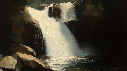 Papier peint chute d'eau Prise de vue apaisante d'une cascade délicate