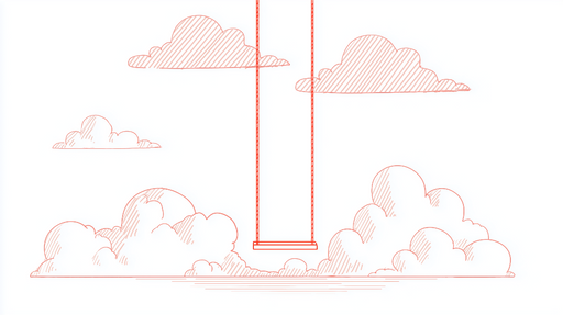 Papier peint ciel et nuages Design minimaliste avec balançoire suspendue