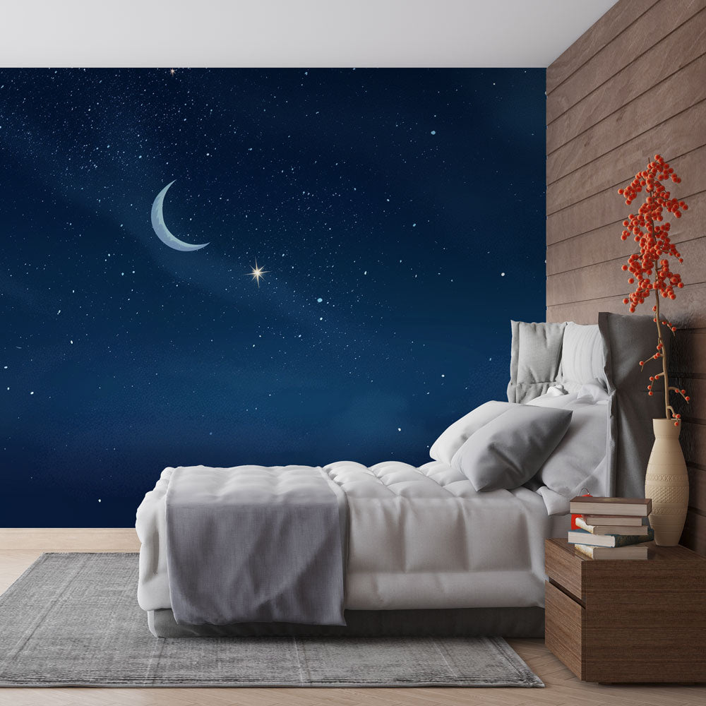 Stickers Muraux 3D Lune Et Ciel étoilé B567 – Papier Peint Vinyle à Personnaliser