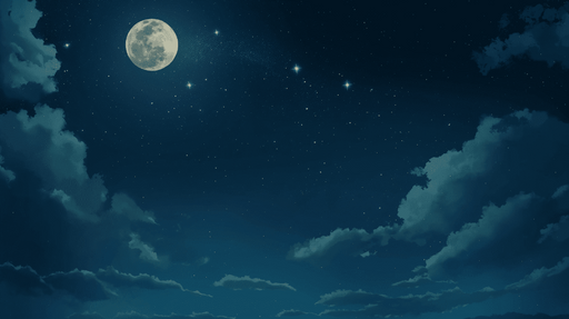 Papier peint ciel étoilé Lune et nuit étoilée