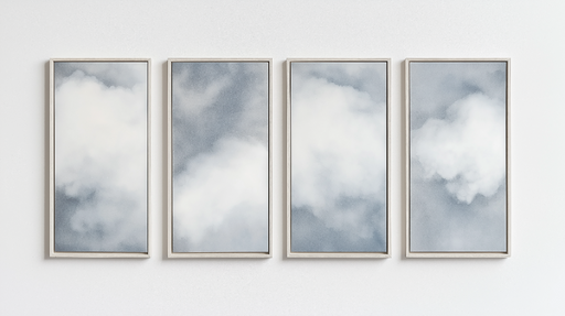 Papier peint ciel nuageux Un dégradé doux de bleu et de blanc