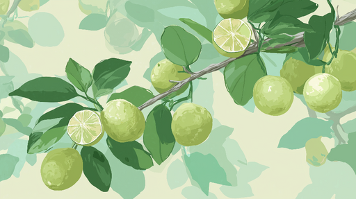 Papier peint citronnier Branches de citron avec des fruits éclatants et des feuilles luxuriantes