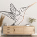 Papier peint minimaliste colibri en vol pour décoration murale moderne salon