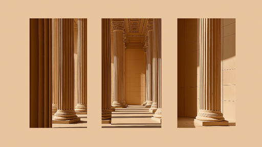 Papier peint colonnes Élégantes colonnes en pierre dans un espace aéré