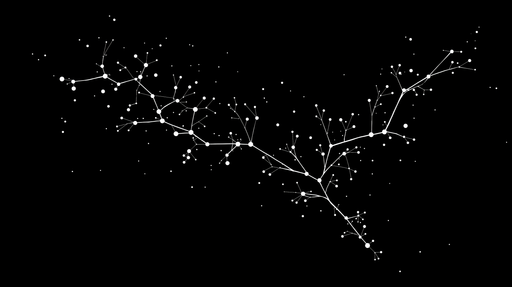 Papier peint constellation Motif de branches étoilées sur fond noir