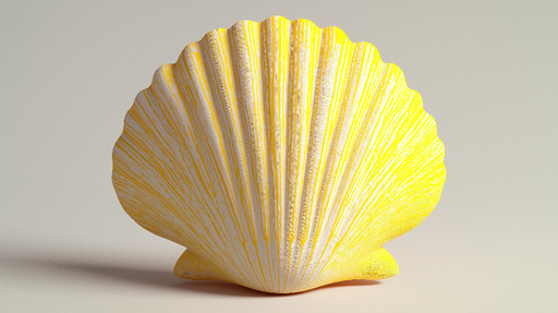 Papier peint coquillage Coquillage jaune au design élégant
