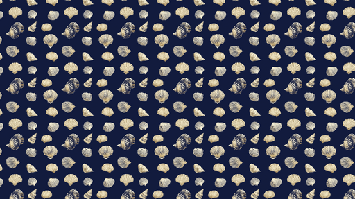 Papier peint coquillage Motif marin élégant sur fond marine