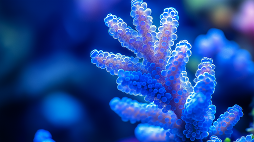 Papier peint corail Détail d'un corail vibrant en bleu