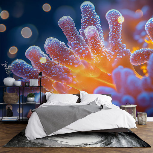 Papier peint corail avec détails lumineux et colorés de coraux marins pour chambre moderne
