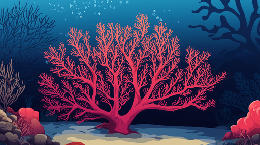 Papier peint corail Éblouissant motif de corail rose sous-marin