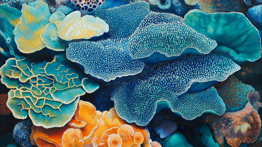 Papier peint corail Éclat vibrant des coraux marins multicolores