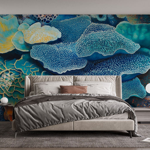 Papier peint corail éclat vibrant des coraux marins multicolores pour chambre moderne
