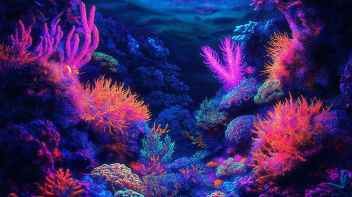 Papier peint corail Écosystème marin avec des coraux colorés
