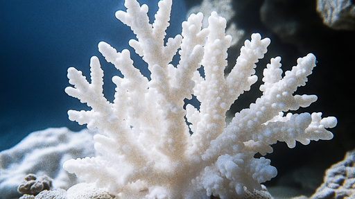 Papier peint corail Élégant motif de corail blanc sous-marin
