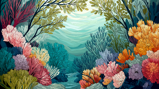 Papier peint corail Épanouissement sous-marin d'un jardin corallien coloré