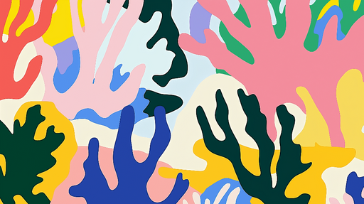 Papier peint corail Motif coloré inspiré des coraux marins