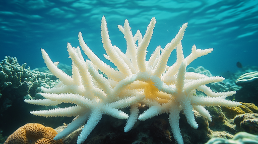 Papier peint corail Motif de corail blanc dans un milieu océanique