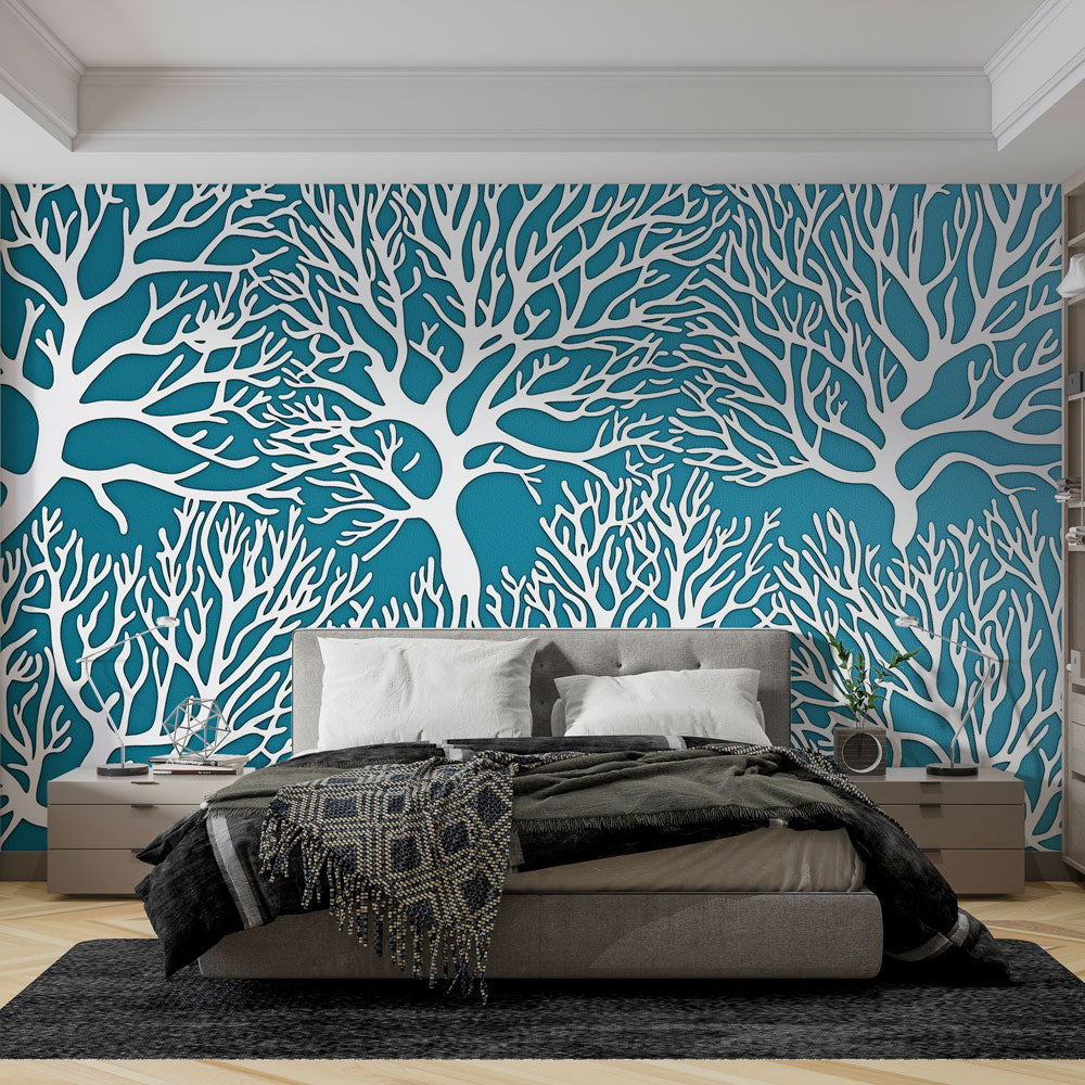 Papier Peint Photo 3D Corail Bleu 1721NA – Fresque Murale, Effet Peinture, Fabrication Allemande