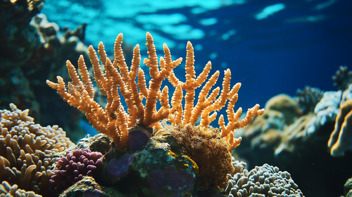 Papier peint corail Motif de corail lumineux et coloré sous-marin